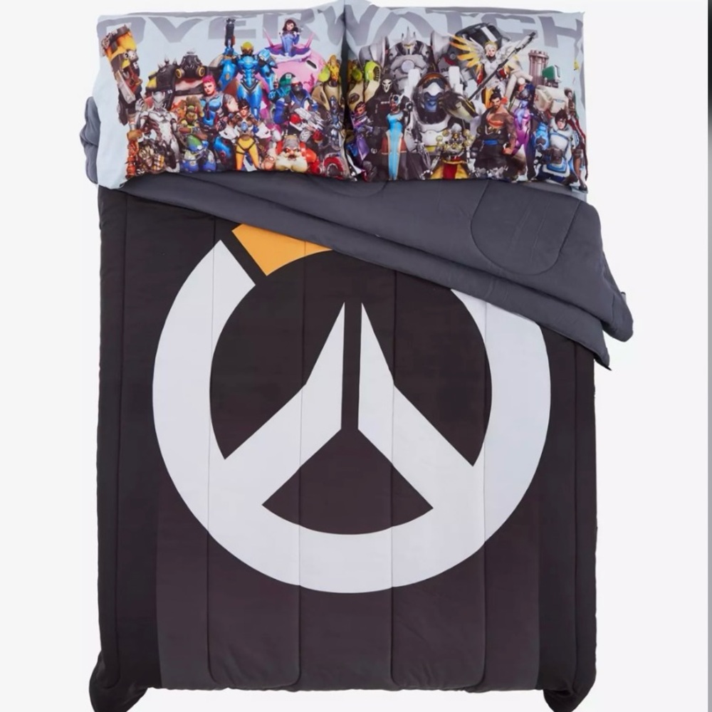 OVERWATCH Comforter Pillow Cases Throw Bundle Bedding Set Full Queen Hot Topic